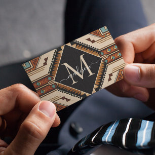 Tarjeta De Visita Patrón Nativo Americano Cultura India Estilo Boho