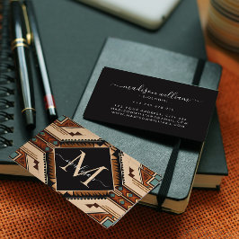 Tarjeta De Visita Patrón nativo americano estilo boho cultura india