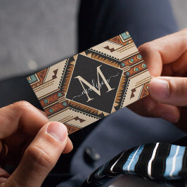 Tarjeta De Visita Patrón nativo americano estilo boho cultura india