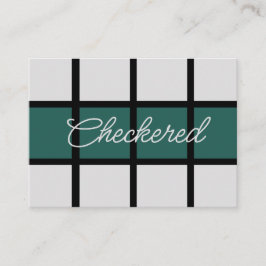 Tarjeta De Visita Patrón negro gris verde azulado revisado