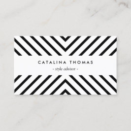Tarjeta De Visita Patrón negro y blanco de moda Retro Mod