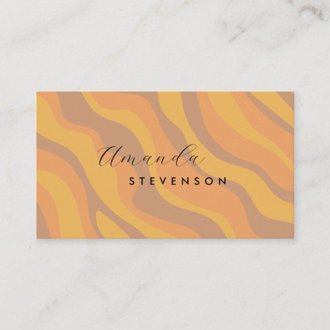 Tarjeta De Visita Patrón ondulado retro (Anverso)