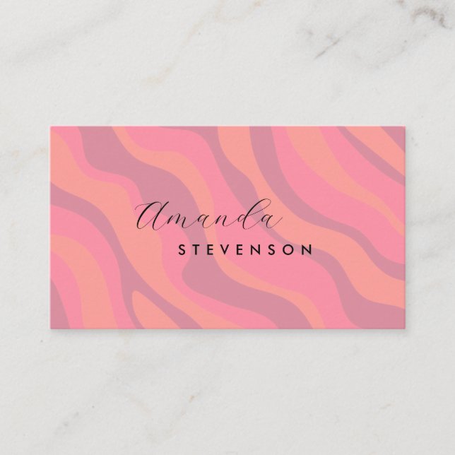 Tarjeta De Visita Patrón ondulado retro (Anverso)