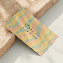 Tarjeta De Visita Patrón ondulado retro