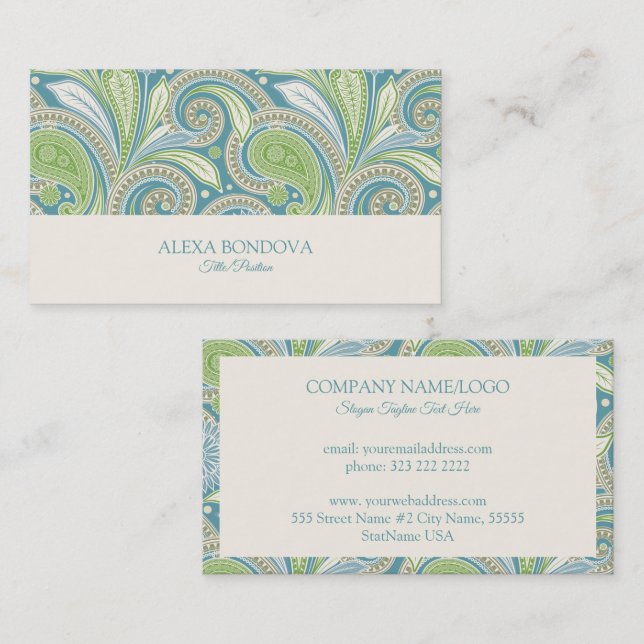 Tarjeta De Visita Patrón paisajista de color (Anverso / Reverso)