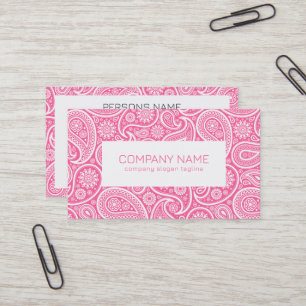 Tarjeta De Visita Patrón paisajista rosa y blanco
