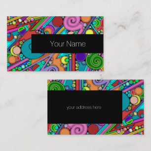 Tarjeta De Visita Patrón Pintado A Mano Y Digitalmente Art. 12