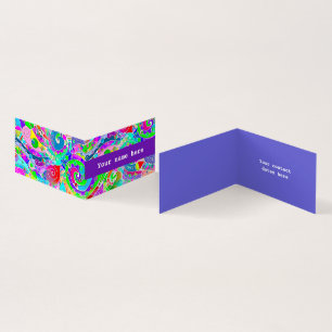 Tarjeta De Visita Patrón Pintado A Mano Y Digitalmente Art. 22
