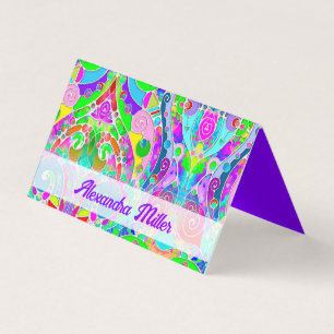 Tarjeta De Visita Patrón Pintado A Mano Y Digitalmente Art. 22
