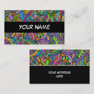 Tarjeta De Visita Patrón Pintado A Mano Y Digitalmente Art. 27