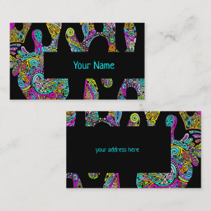 Tarjeta De Visita Patrón Pintado A Mano Y Digitalmente Art. 28