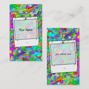 Tarjeta De Visita Patrón Pintado A Mano Y Digitalmente Artículo 18