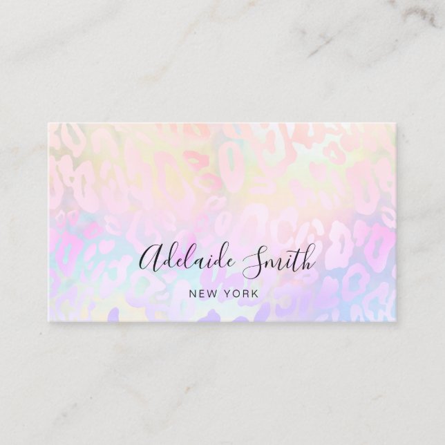 Tarjeta De Visita patrón púrpura de piel animal rosa (Anverso)