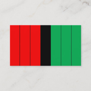 Tarjeta De Visita Patrón rayado Kwanzaa Red Black Green Kinara