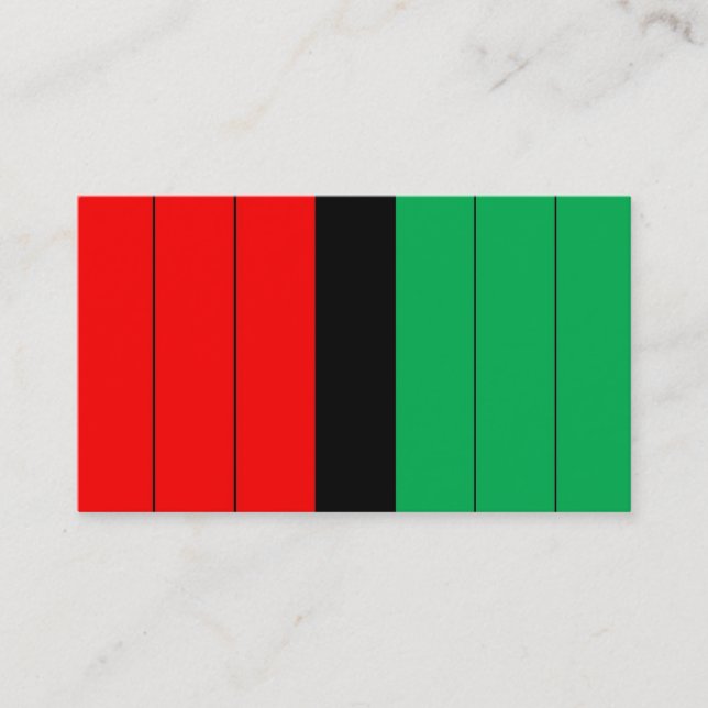 Tarjeta De Visita Patrón rayado Kwanzaa Red Black Green Kinara (Anverso)
