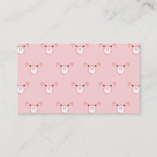 Tarjeta De Visita Patrón repetido de cara de cerdo rosado