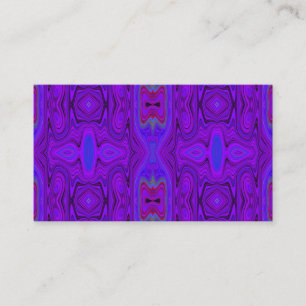 Tarjeta De Visita Patrón Retro Abstracto Morado y Azul Real