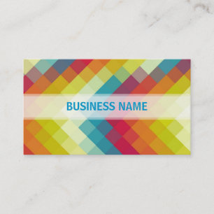 Tarjeta De Visita Patrón retro de diamantes arcoiris