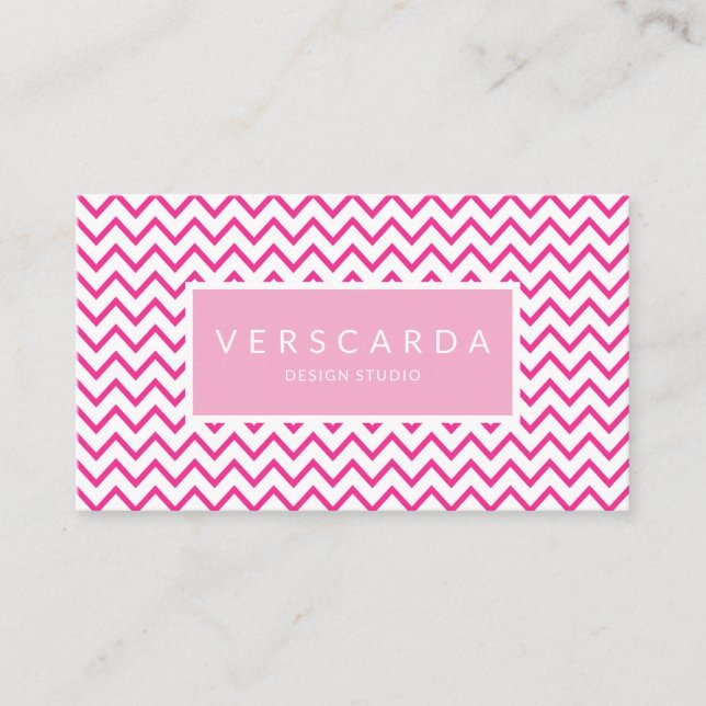Tarjeta De Visita Patrón rosa moderno sin foco (Anverso)