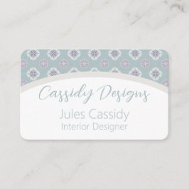 Tarjeta De Visita Patrón simétrico de flores rosadas en arco sabio