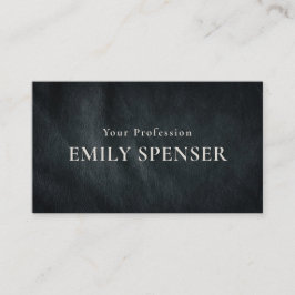 Tarjeta De Visita Patrón simple de cuero gris oscuro oscuro y sencil