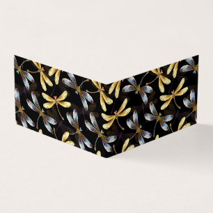 Tarjeta De Visita Patrón sin foco con Dragonflies dorados