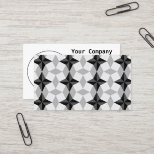 Tarjeta De Visita Patrón Starbuust y Rhombus negro y gris