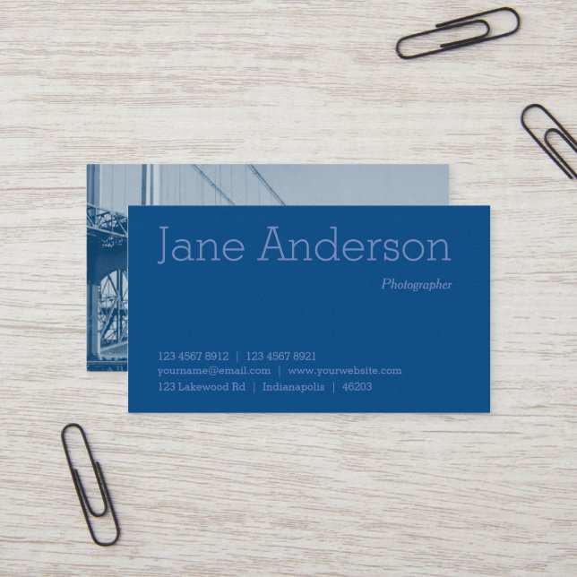 Tarjeta De Visita Patrón sutil elegante azul (Anverso/Reverso In Situ)