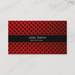 Tarjeta De Visita Patrón tartán marcado rojo moderno