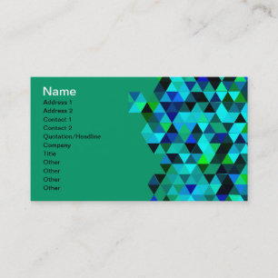 Tarjeta De Visita Patrón triangular de tecnología verde azul