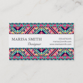 Tarjeta De Visita Patrón tribal azteca andes
