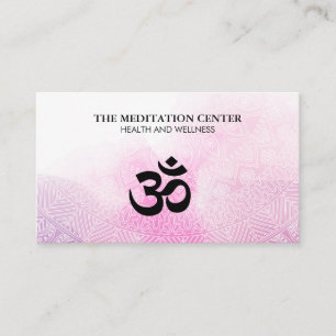 Tarjeta De Visita Patrón tribal de mediación de yoga   Acuarela