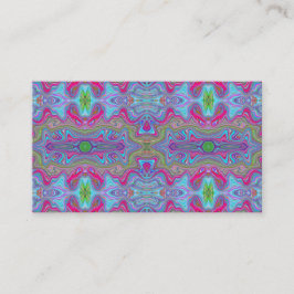 Tarjeta De Visita Patrón Trippy Multicolor Azul Cielo Ondulado