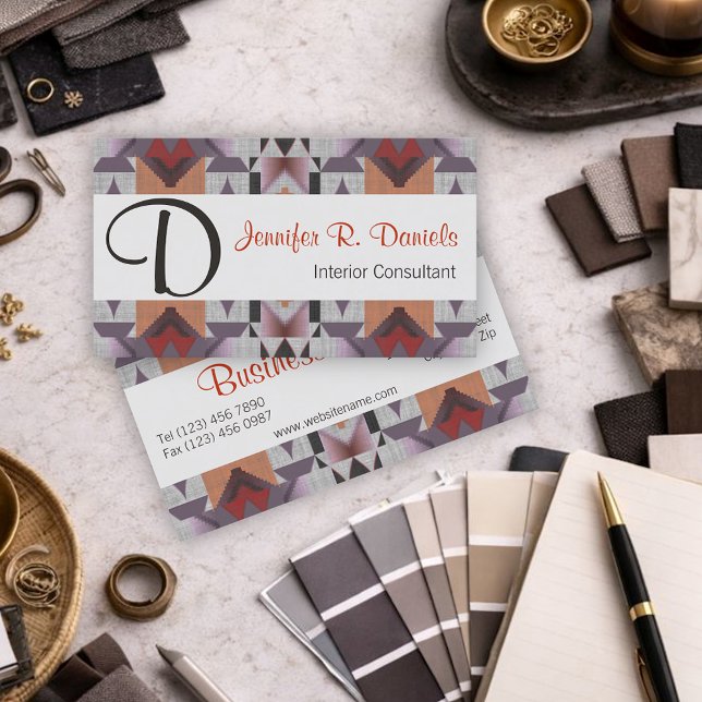 Tarjeta De Visita Patrón único de arte indígena americano (Subido por el creador)