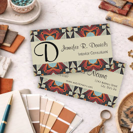 Tarjeta De Visita Patrón único de arte indígena americano