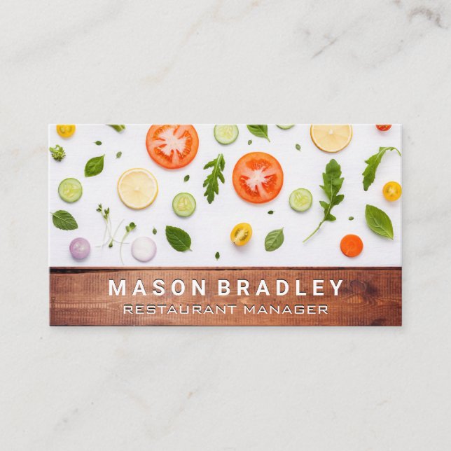 Tarjeta De Visita Patrón vegetal | Madera (Anverso)