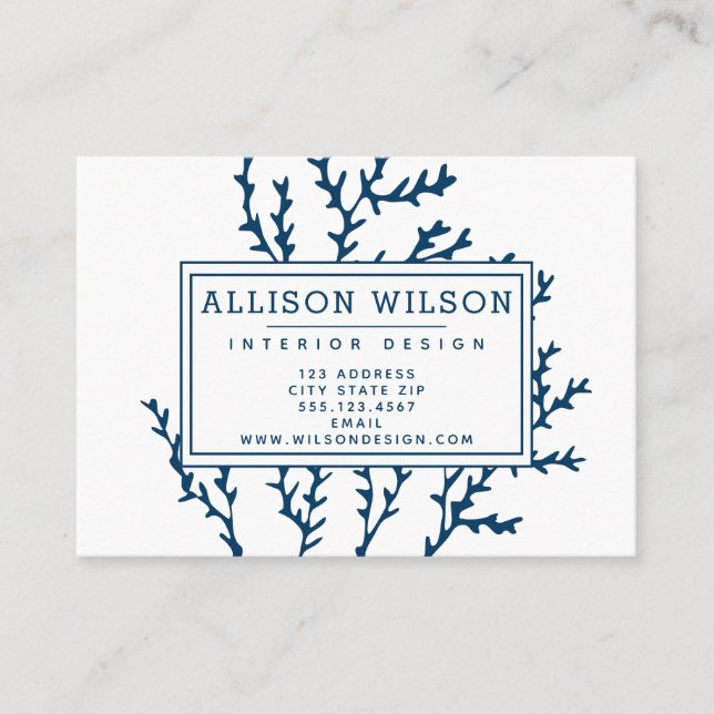 Tarjeta De Visita Patrón Verde azulado de algas azules de diseño - T (Anverso)