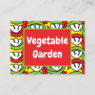 Tarjeta De Visita Patrón verde rojo vegetal