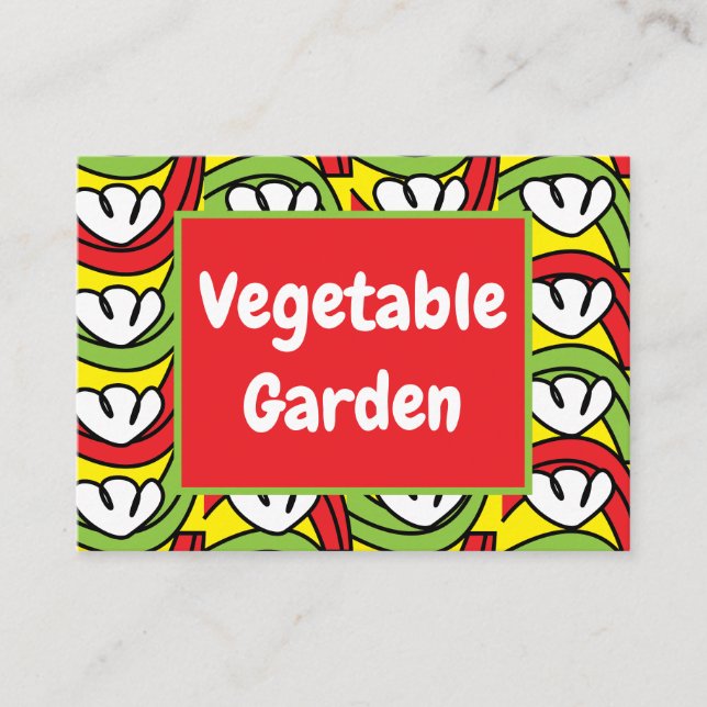 Tarjeta De Visita Patrón verde rojo vegetal (Anverso)