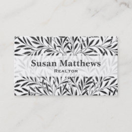 Tarjeta De Visita Patrón William Morris Willow, gris / gris y blanco