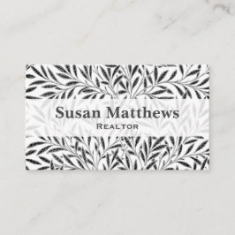 Tarjeta De Visita Patrón William Morris Willow, gris / gris y blanco