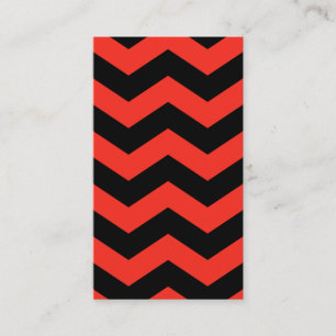 Tarjeta De Visita Patrón Zig Zag rojo y negro