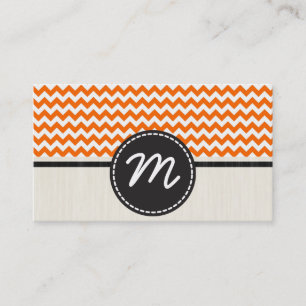 Tarjeta De Visita Patrón Zigzag 2 de la cheurón naranja y blanco