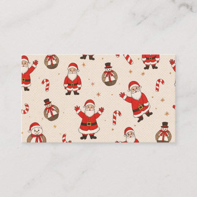 Tarjeta De Visita patrones de navidad (Anverso)