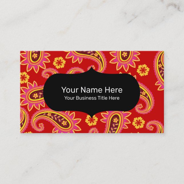 Tarjeta De Visita Patrones de paisley perfectos (Anverso)