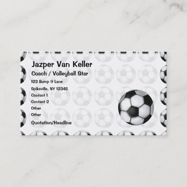Tarjeta De Visita Pattrerna Pintada De Balas De Fútbol (Anverso)