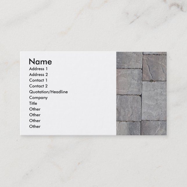 Tarjeta De Visita Pavers Business Card (Anverso)