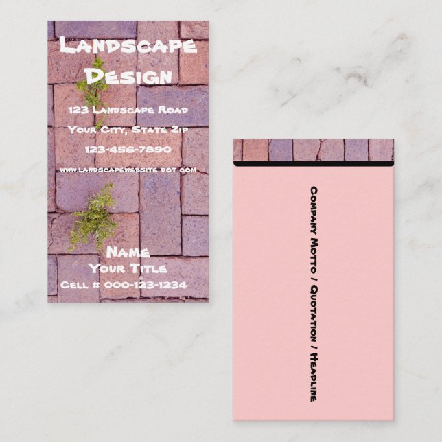 Tarjeta De Visita Paving Stones and Weeds In The Walkway Photograph (Anverso / Reverso)