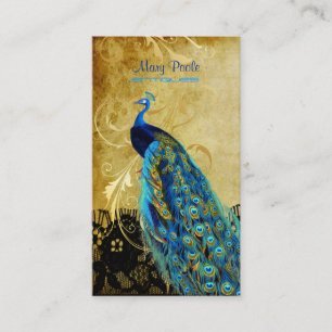 Tarjeta De Visita Pavo real de la púrpura del vintage de