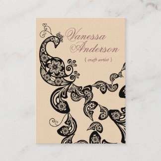 Tarjeta De Visita Pavo real floral elegante elegante de Boho Paisley